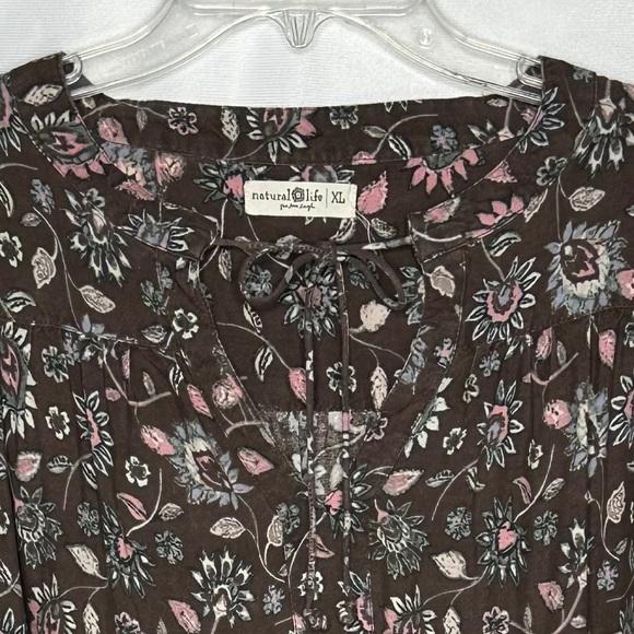 Natural Life Brown Pink Boho Tunic/Dress Top Sz XL - Picture 7 of 9